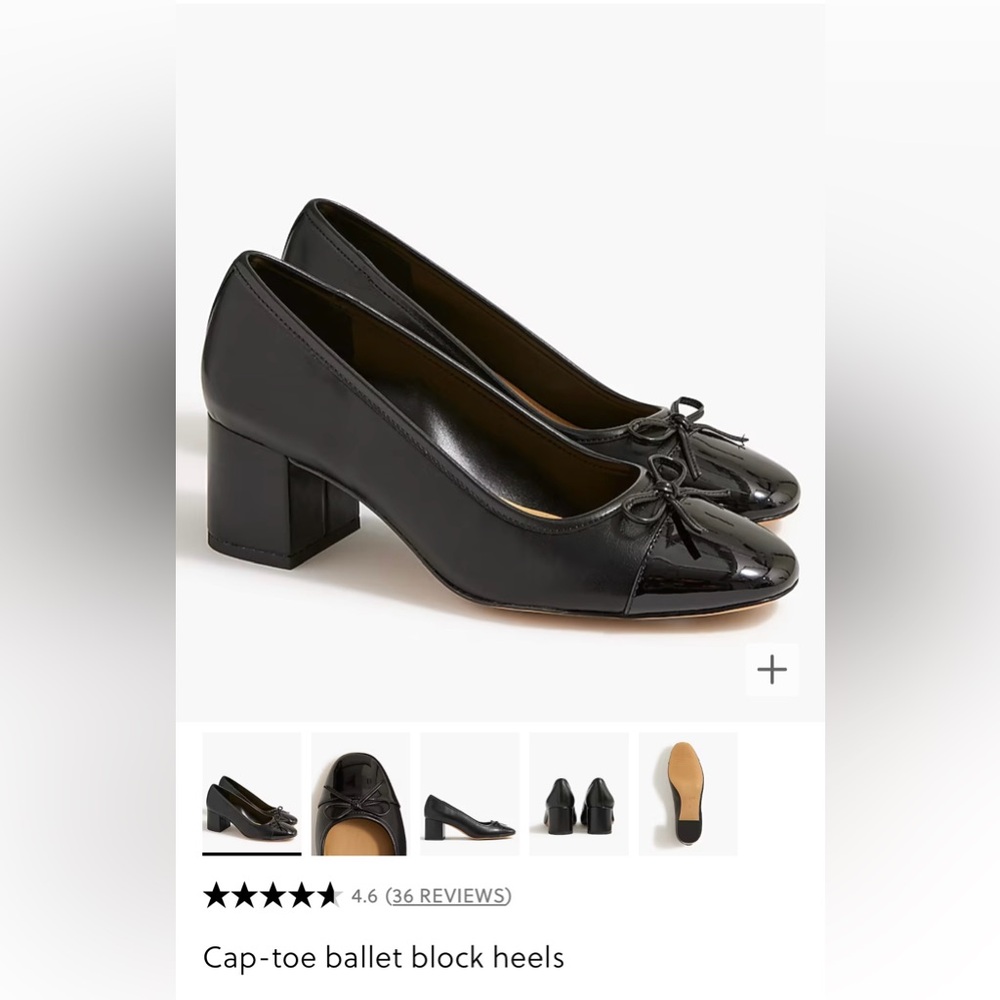 J.Crew Cap-Toe Ballet Block Heels, size 10